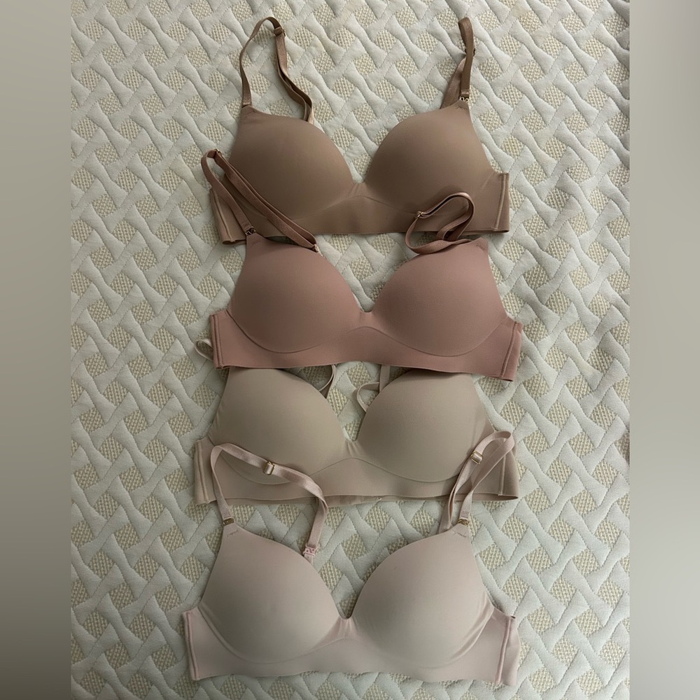 Victoria's Secret Wireless Push-up  Bra Set - Beige, Tan, Ivory & Brown